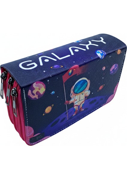 Üç Gözlü Lastikli Kalemlik Galaxy Mor fiyatları