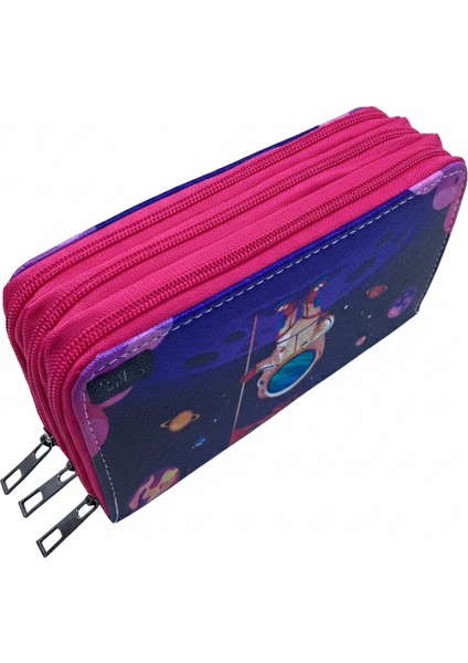 Üç Gözlü Lastikli Kalemlik Galaxy Mor modelleri