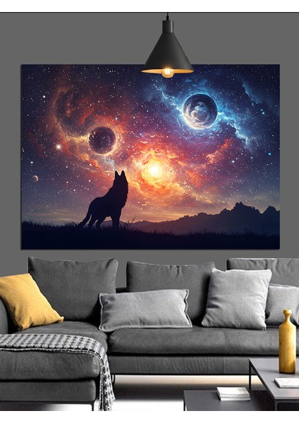 Kızıl Gezegen Uzay Manzarası Dekoratif Kanvas - Mdf Ahşap Tablo fırsatları