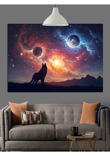 Kızıl Gezegen Uzay Manzarası Dekoratif Kanvas - Mdf Ahşap Tablo indirimleri