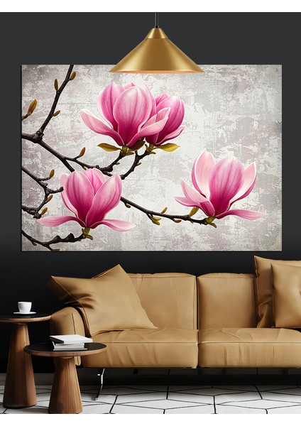 Manolya Çiçeği Pembe Zarif Dekoratif Kanvas - Mdf Ahşap Tablo modelleri