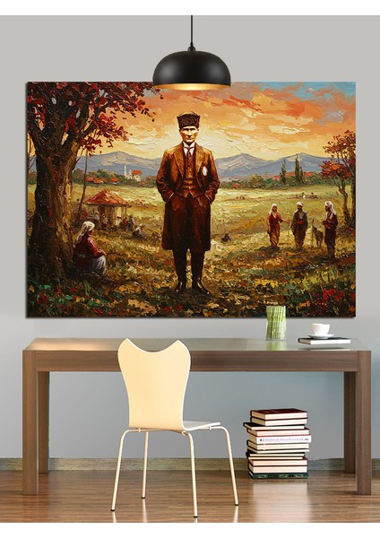 Atatürl Yolculuk Sonbahar Dekoratif Kanvas - Mdf Ahşap Tablo fiyatları