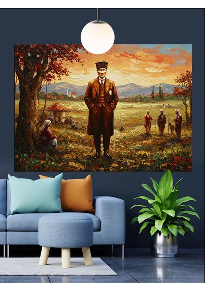 Atatürl Yolculuk Sonbahar Dekoratif Kanvas - Mdf Ahşap Tablo modelleri