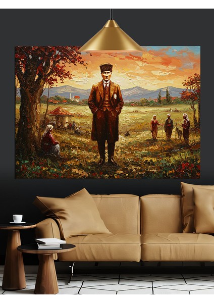 Atatürl Yolculuk Sonbahar Dekoratif Kanvas - Mdf Ahşap Tablo fırsatları