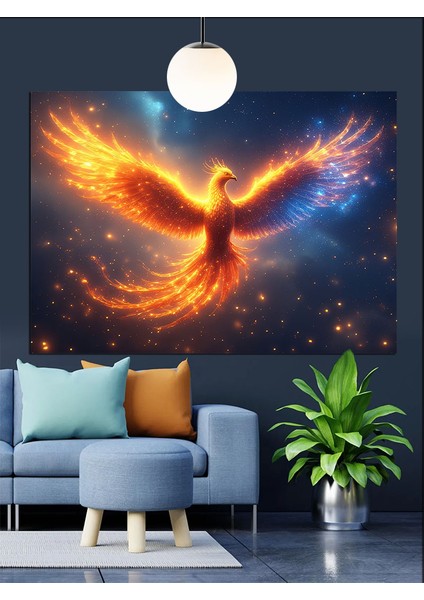 Alevden Doğan Anka Kuşu Dekoratif Kanvas - Mdf Ahşap Tablo