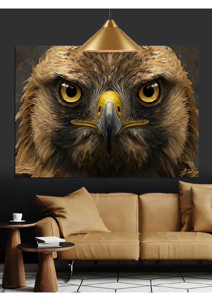 Yakın Plan Vahşi Kartal Gözü Dekoratif Kanvas - Mdf Ahşap Tablo