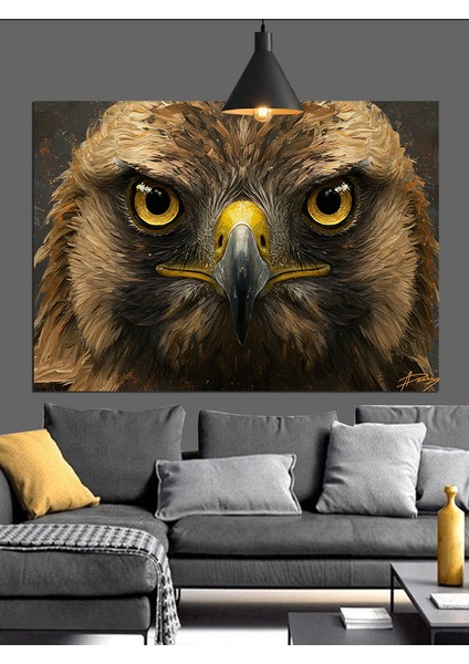 Yakın Plan Vahşi Kartal Gözü Dekoratif Kanvas - Mdf Ahşap Tablo fiyatları