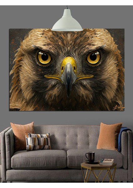 Yakın Plan Vahşi Kartal Gözü Dekoratif Kanvas - Mdf Ahşap Tablo modelleri