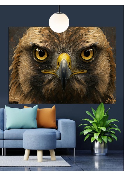 Yakın Plan Vahşi Kartal Gözü Dekoratif Kanvas - Mdf Ahşap Tablo indirimleri