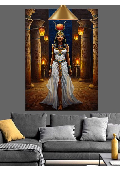 Altın Taçlı Karanlık Kraliçe Dekoratif Kanvas - Mdf Ahşap Tablo fiyatları