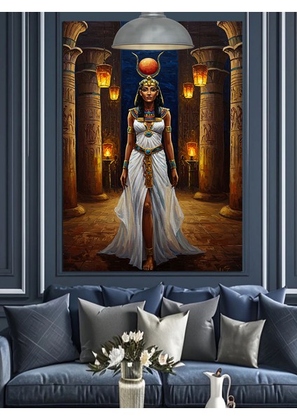 Altın Taçlı Karanlık Kraliçe Dekoratif Kanvas - Mdf Ahşap Tablo modelleri