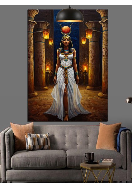 Altın Taçlı Karanlık Kraliçe Dekoratif Kanvas - Mdf Ahşap Tablo fırsatları