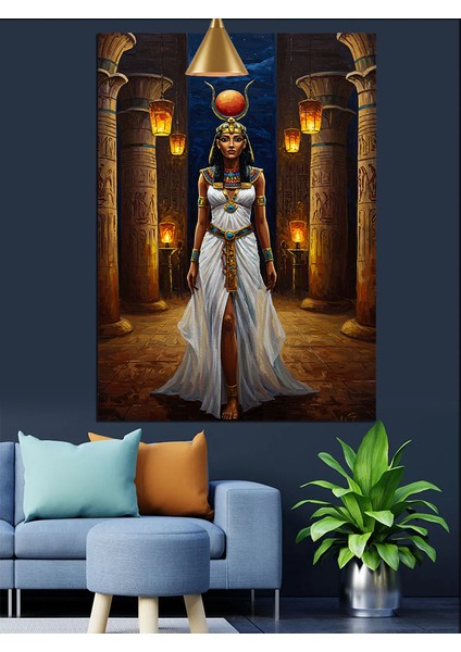 Altın Taçlı Karanlık Kraliçe Dekoratif Kanvas - Mdf Ahşap Tablo indirimleri