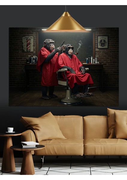 Berber Maymunlar Dekoratif Kanvas - Mdf Ahşap Tablo indirimleri