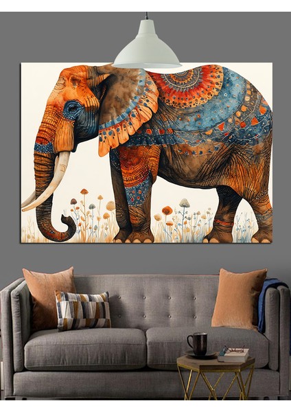 Geleneksel Desenli Büyük Fil Dekoratif Kanvas - Mdf Ahşap Tablo modelleri