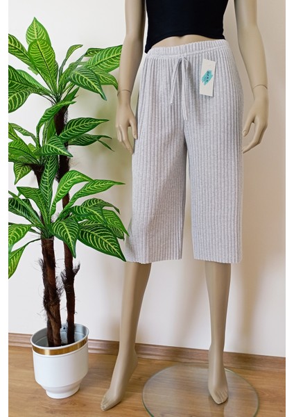 Kadın Fitilli Çizgili Raporlu Pamuklu Bermuda indirimleri