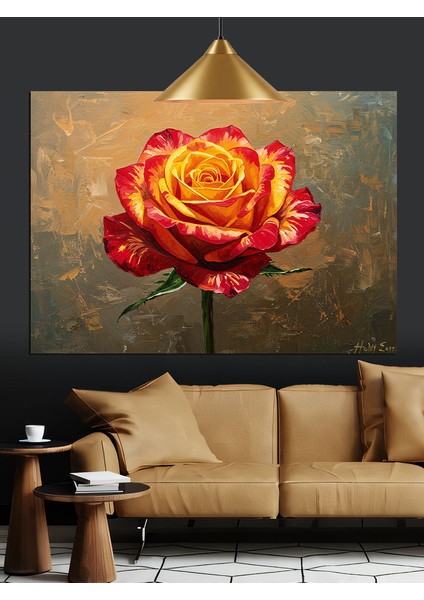 Kırmızı Gül Yakın Çekim Dekoratif Kanvas - Mdf Ahşap Tablo fırsatları