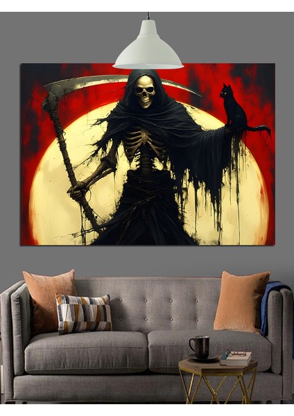 Azrail Ölüm Orak Karanlık Dekoratif Kanvas - Mdf Ahşap Tablo fiyatları