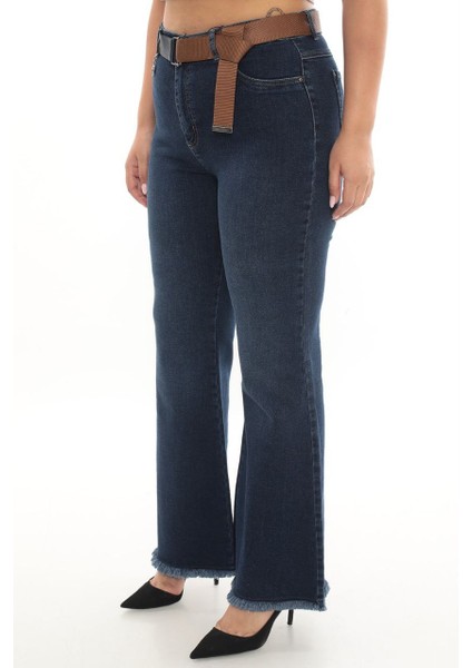 Büyük Beden Kadın Ispanyol Paça Toparlayıcı Yüksek Bel Pantolon