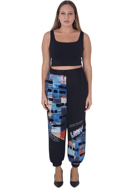 Büyük Beden Payetli Yazılı Bluz Pantalon Alt Üst Ikili Viskon Takım fırsatları