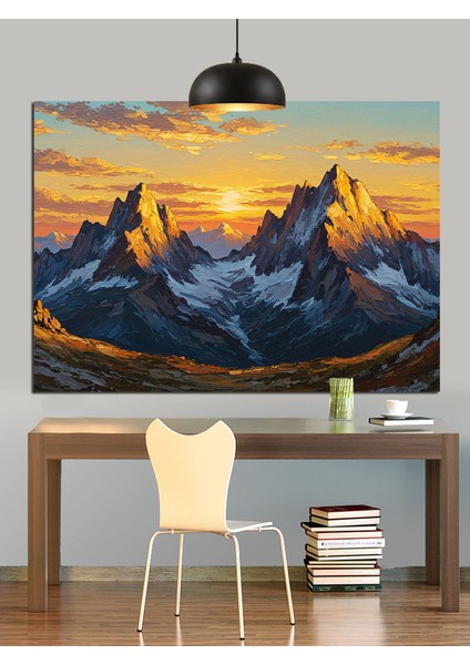 Kış Dağları Kar Soğuk Manzara Dekoratif Kanvas - Mdf Ahşap Tablo fiyatları