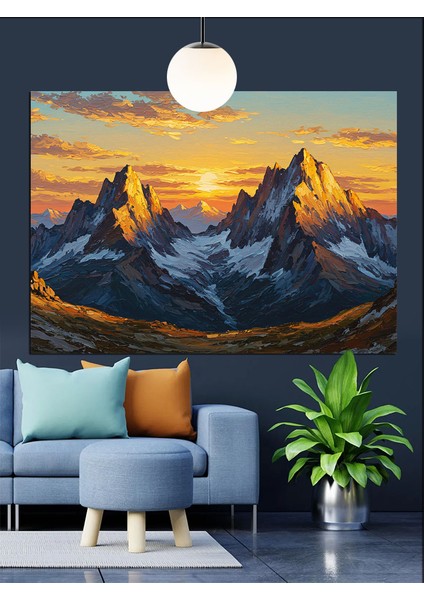 Kış Dağları Kar Soğuk Manzara Dekoratif Kanvas - Mdf Ahşap Tablo modelleri