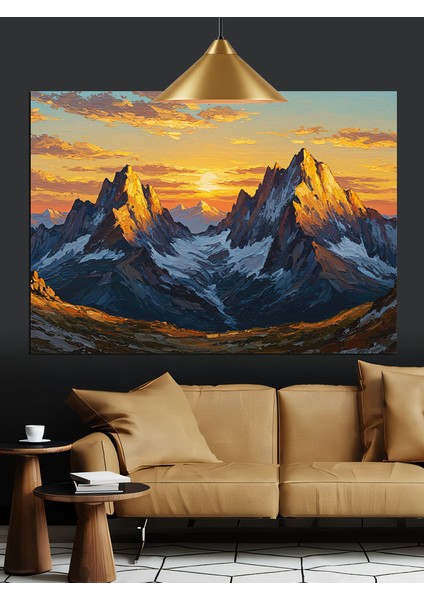 Kış Dağları Kar Soğuk Manzara Dekoratif Kanvas - Mdf Ahşap Tablo fırsatları