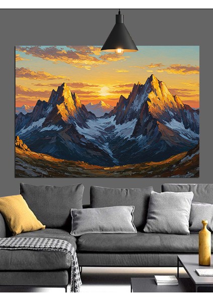 Kış Dağları Kar Soğuk Manzara Dekoratif Kanvas - Mdf Ahşap Tablo indirimleri