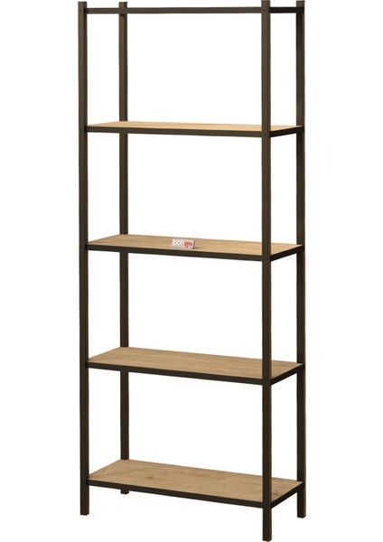 5 Raflı Kitaplık Dekoratif Kitaplık Metal Kitaplık Ofis Kitaplığı Aksesuar Rafı Efes Safir Meşe indirimleri