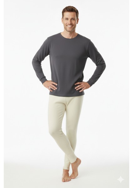 Erkek Kışlık Yünlü Termal Içlik Kalın Triko Örme Düz Renk Sıcak Tutar Rahat Tam Kalıp