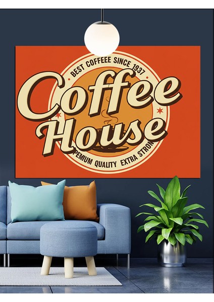 Kahve Evi Dekoratif Kanvas - Mdf Ahşap Tablo