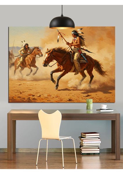 Vahşi Batı Kızılderililer Dekoratif Kanvas - Mdf Ahşap Tablo modelleri