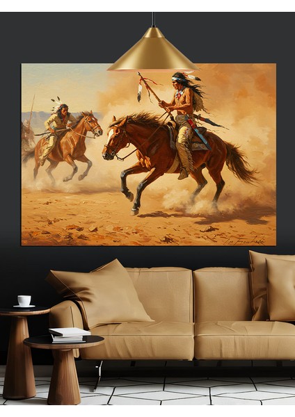 Vahşi Batı Kızılderililer Dekoratif Kanvas - Mdf Ahşap Tablo indirimleri