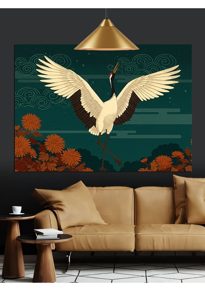 Uçan Beyaz Turna Kuşu Dekoratif Kanvas - Mdf Ahşap Tablo fiyatları