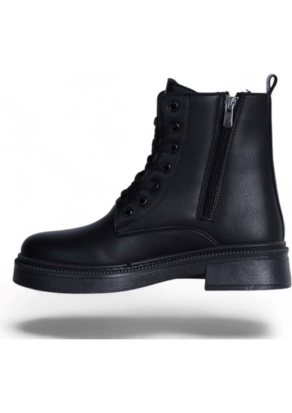 M-458 Siyah-Krem Kışlık Kadın Bot Ayakkabı modelleri