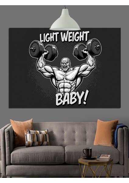 Hafif Ağırlık Bebek Kaslı Adam Dekoratif Kanvas - Mdf Ahşap Tablo modelleri