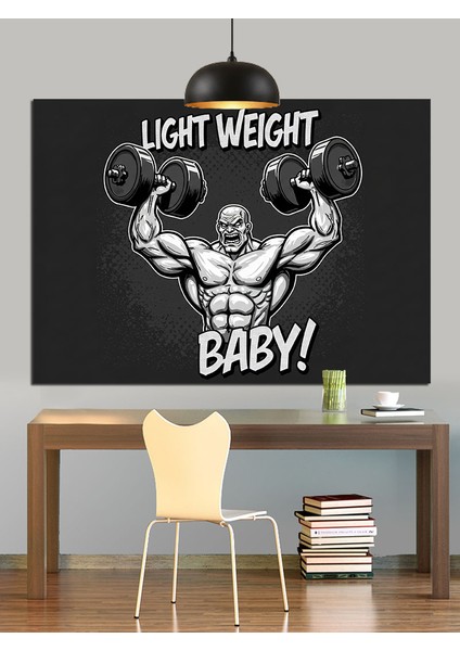 Hafif Ağırlık Bebek Kaslı Adam Dekoratif Kanvas - Mdf Ahşap Tablo fırsatları