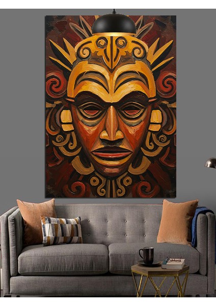 Altın Rengi Maske Dekoratif Kanvas - Mdf Ahşap Tablo indirimleri