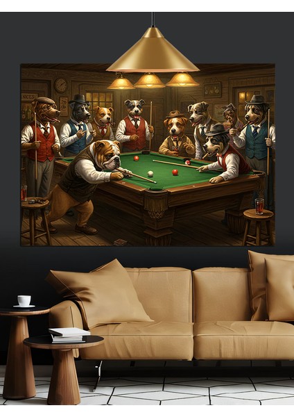 Poker Masasında Oynayan Hayvanlar Dekoratif Kanvas - Mdf Ahşap Tablo fırsatları