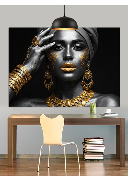 Altın Kadın Heykel Sanat Dekoratif Kanvas - Mdf Ahşap Tablo indirimleri