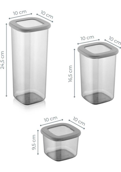 12'li Vakumlu Silikon Kapaklı Mega Erzak Saklama Kabı Seti-4x(0,65 Lt - 1,3 Lt - 1,9 Lt )