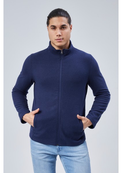 Mooncover Unisex Italyan Polar Fermuarlı Cepli Sweatshirt