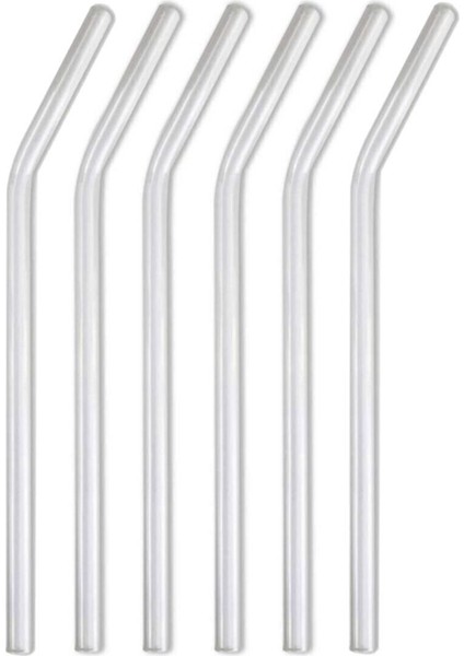 6 Adet Şeffaf Cam Pipet -Eğimli Cam Pipet