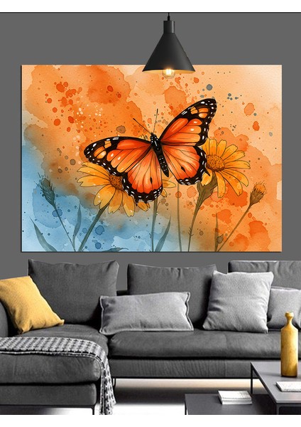 Uçuşan Kanatlı Güzel Kelebek Dekoratif Kanvas - Mdf Ahşap Tablo fiyatları