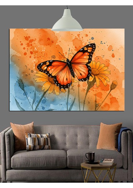 Uçuşan Kanatlı Güzel Kelebek Dekoratif Kanvas - Mdf Ahşap Tablo modelleri