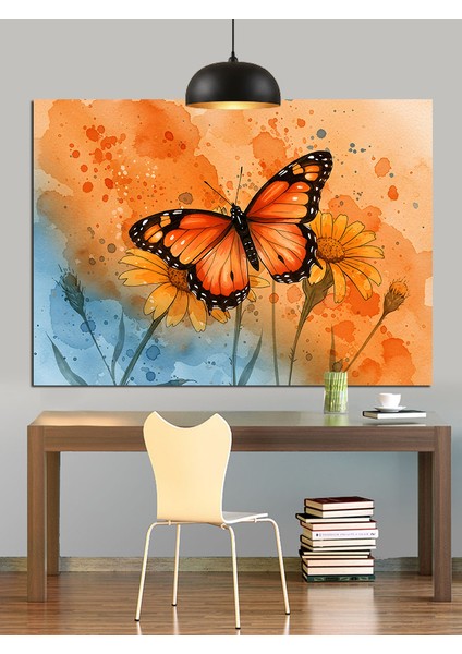 Uçuşan Kanatlı Güzel Kelebek Dekoratif Kanvas - Mdf Ahşap Tablo fırsatları