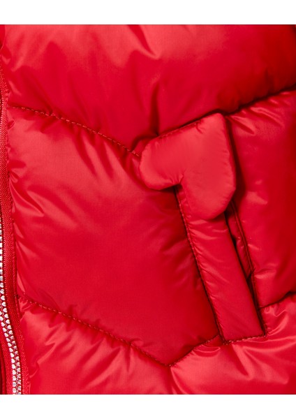 Kız Bebek Kapüşonlu Fermuarlı Şişme Mont 51351 modelleri