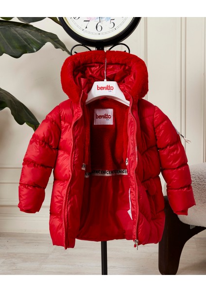 Kız Bebek Kapüşonlu Fermuarlı Şişme Mont 51351 indirimleri