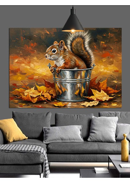 Sincap Sonbahar Orman Dekoratif Kanvas - Mdf Ahşap Tablo