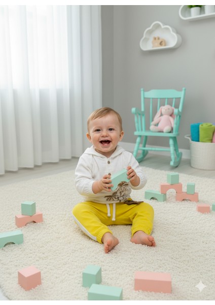 Pamuklu Müslin Kapşonlu Baskılı Bebek Takımı fiyatları